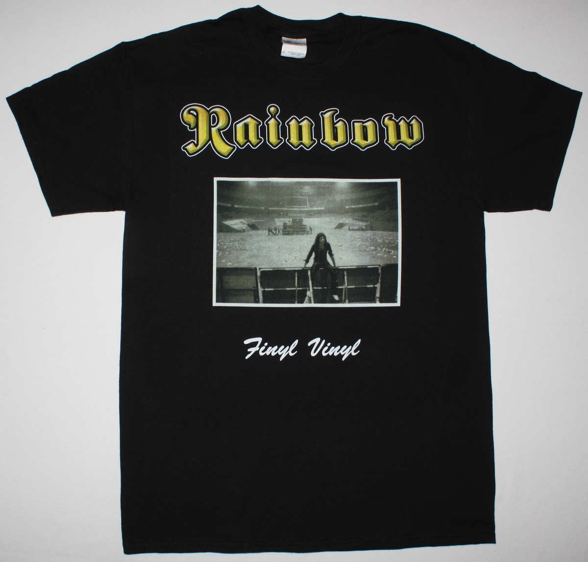 RAINBOW FINYL VINYL 96 NEW BLACK T-SHIRT