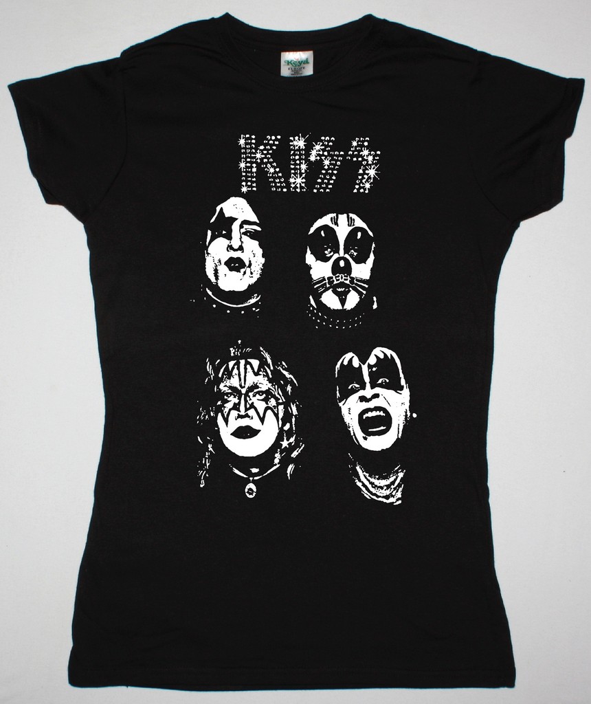 KISS THE ORIGINALS BAND NEW BLACK LADY T-SHIRT