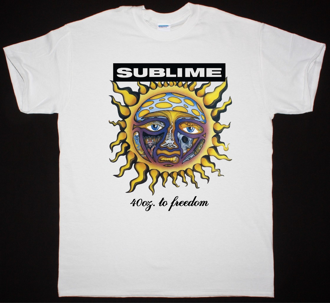 SUBLIME 40 OZ TO FREEDOM NEW WHITE T-SHIRT