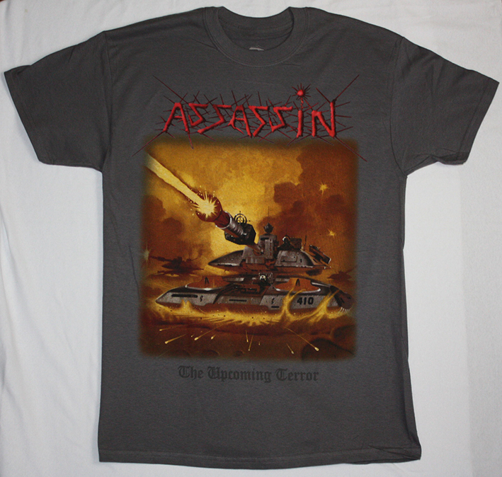 ASSASSIN THE UPCOMING TERROR'86  NEW GREY T-SHIRT