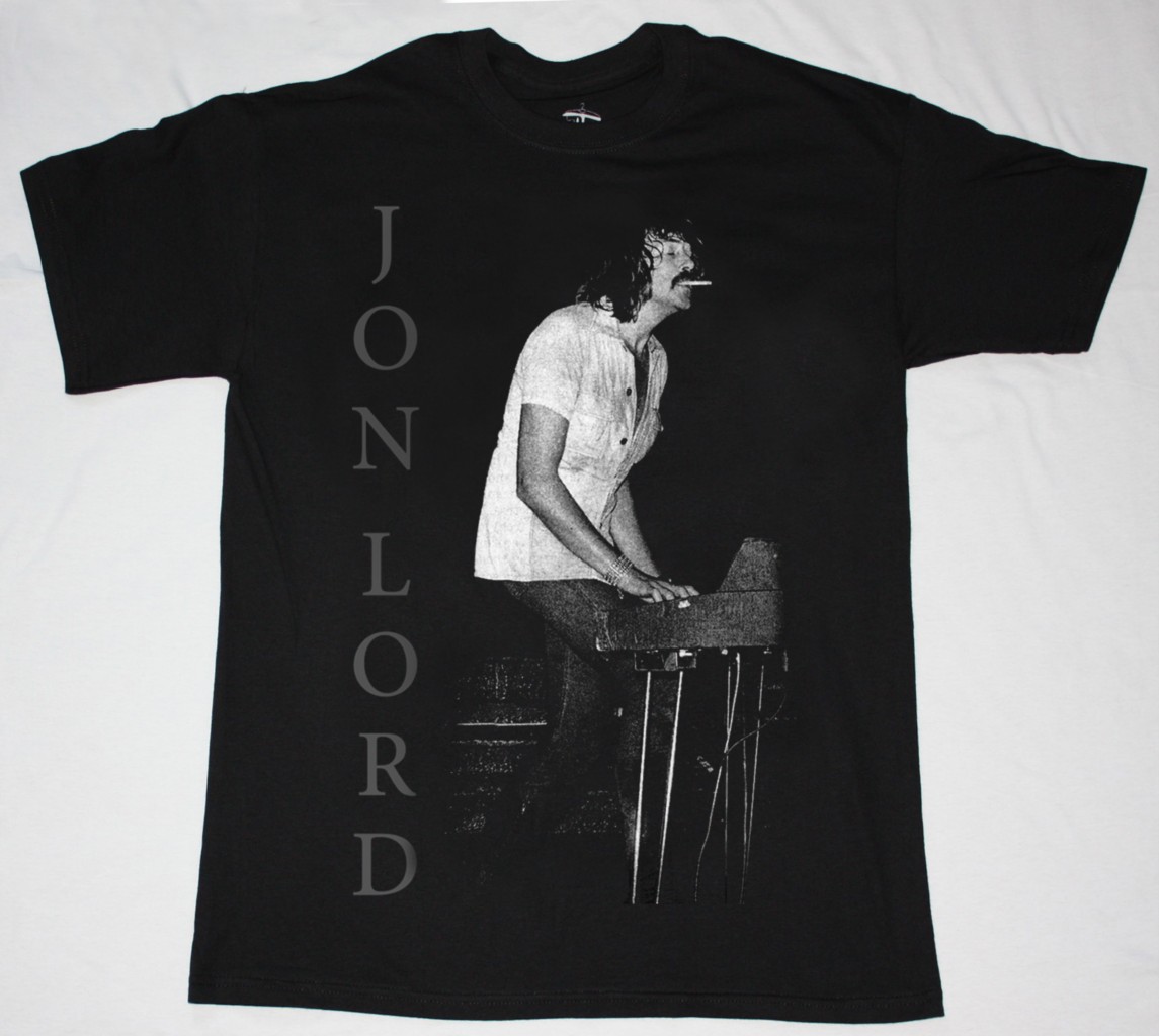 JON LORD LOGO R.I.P.  NEW BLACK T-SHIRT