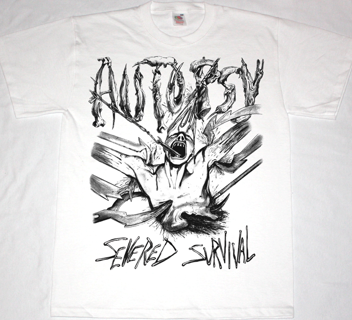 AUTOPSY SEVERED SURVIVAL'89  NEW WHITE T-SHIRT