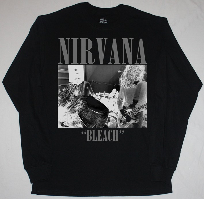 NIRVANA BLEACH'89  NEW BLACK LONG SLEEVE T-SHIRT