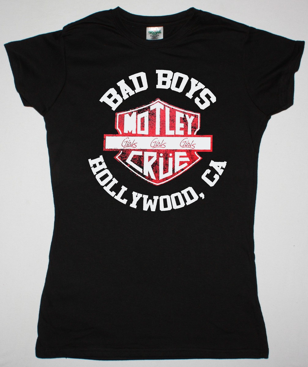 MOTLEY CRUE BAD BOYS NEW BLACK LADY T-SHIRT