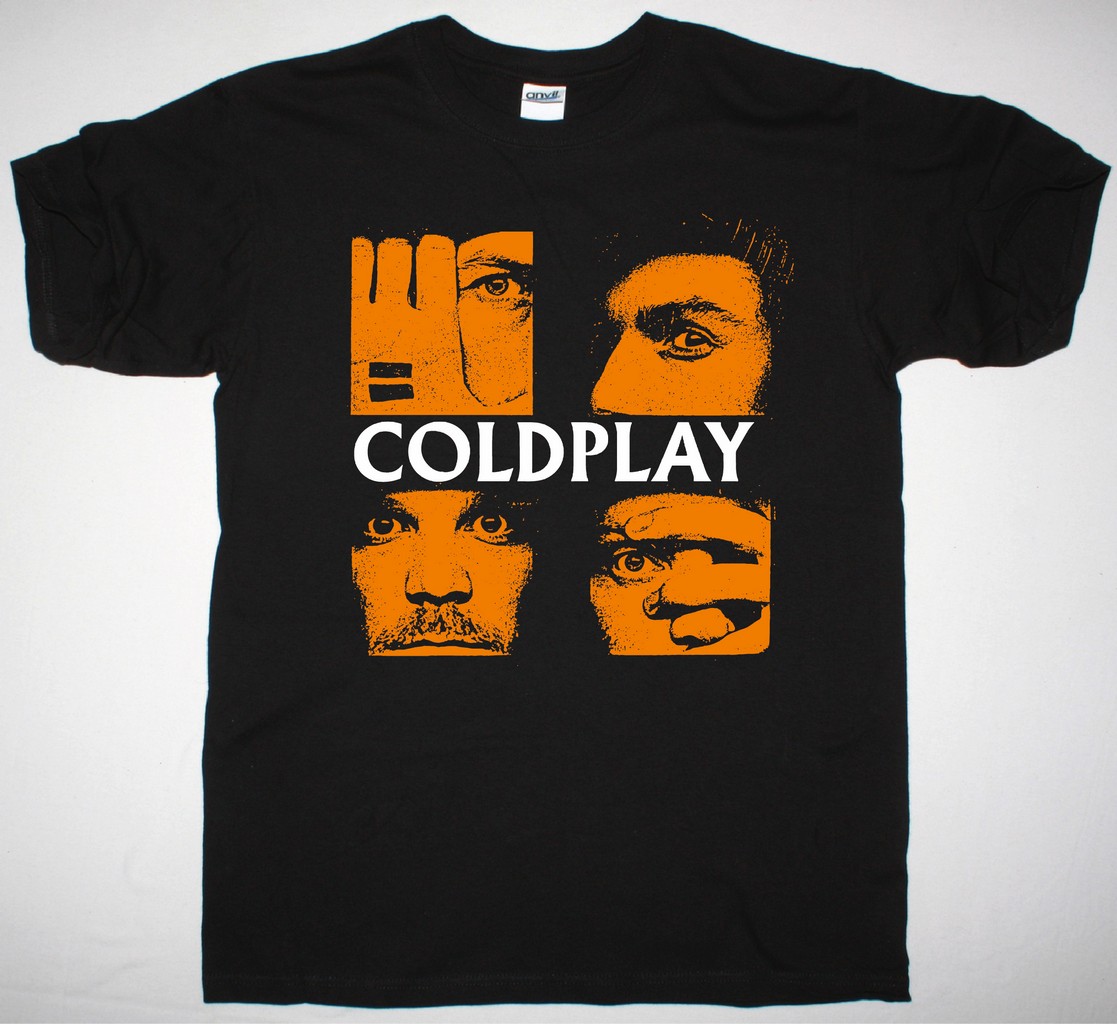 COLDPLAY CHRIS MARTIN FACE NEW BLACK T-SHIRT