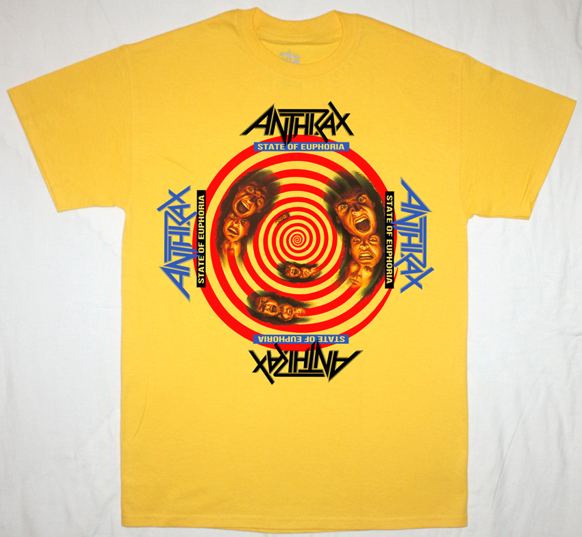 ANTHRAX STATE OF EUPHORIA'88 NEW YELLOW T-SHIRT
