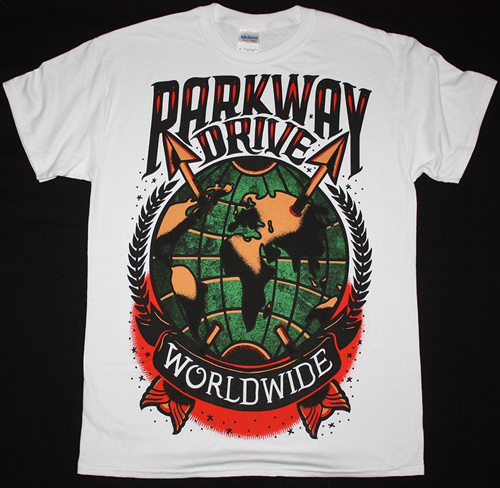PARKWAY DRIVE WORLDWIDE NEW WHITE T-SHIRT