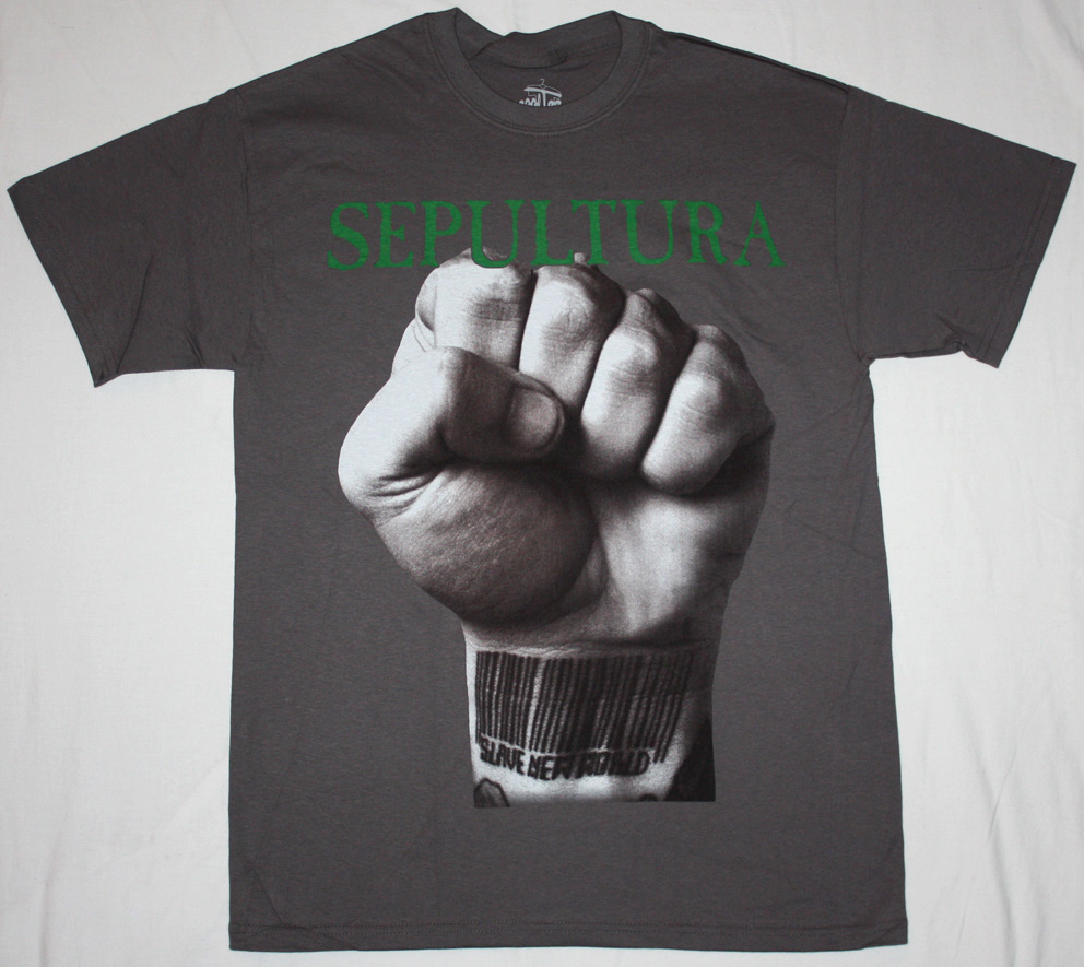 SEPULTURA SLAVE NEW WORLD'93 NEW GREY T-SHIRT