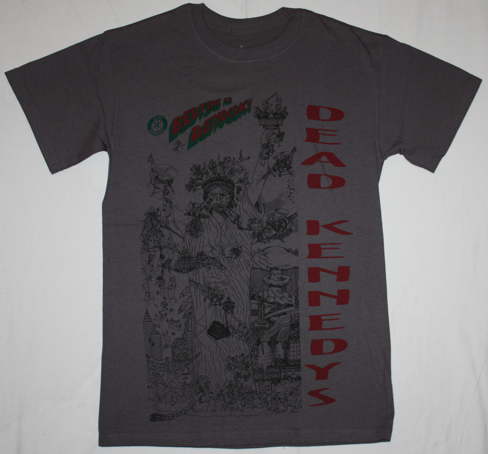 DEAD KENNEDYS BEDTIME FOR DEMOCRACY'86  NEW GREY CHARCOAL T-SHIRT