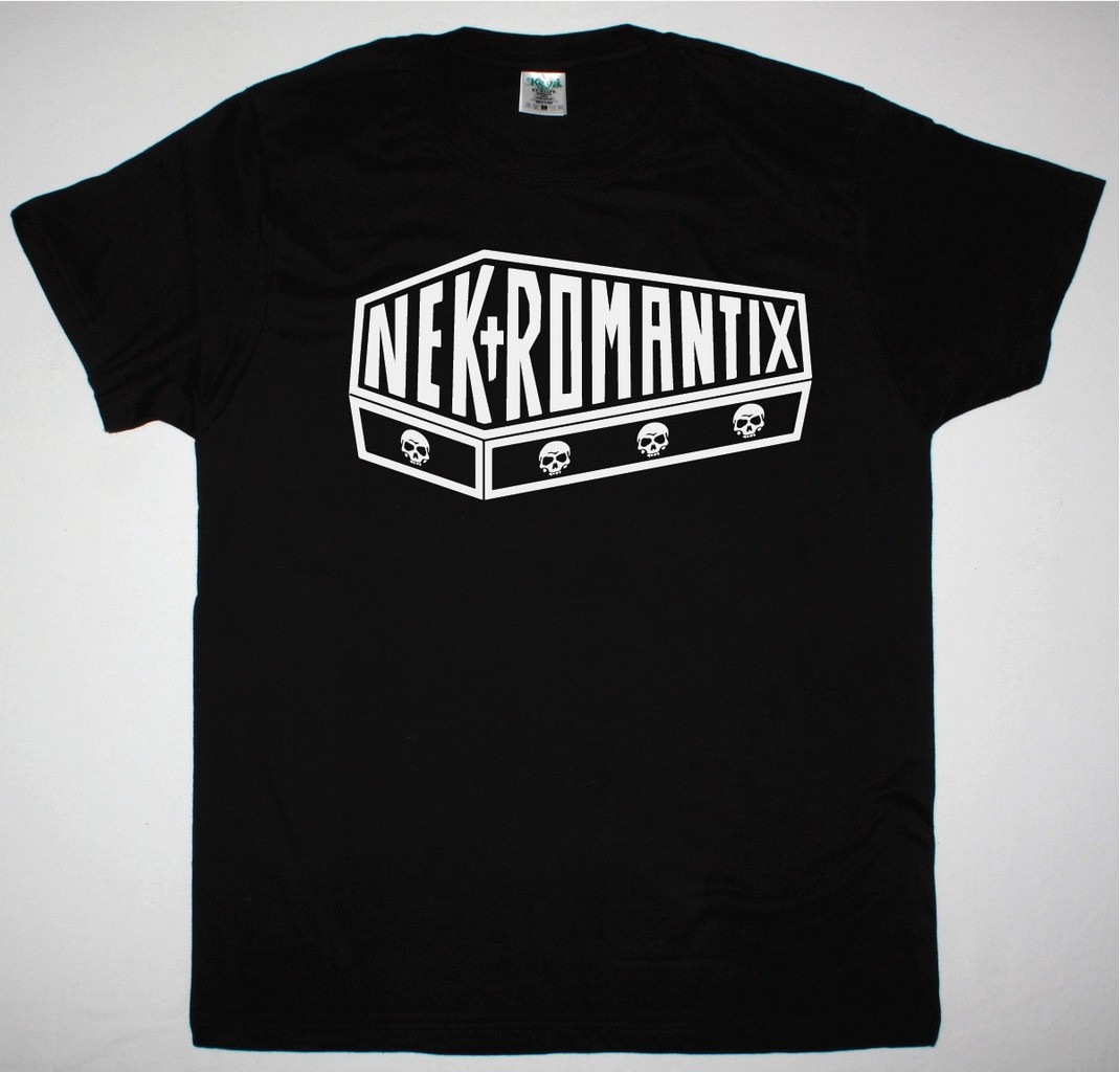 NEKROMANTIX COFFIN WHITE LOGO NEW BLACK T SHIRT