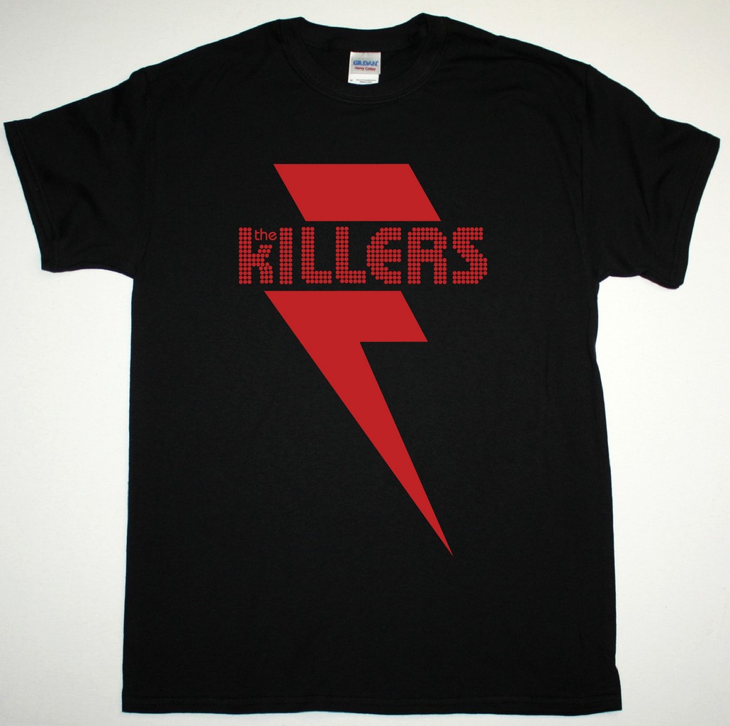THE KILLERS RED BOLT NEW BLACK T SHIRT