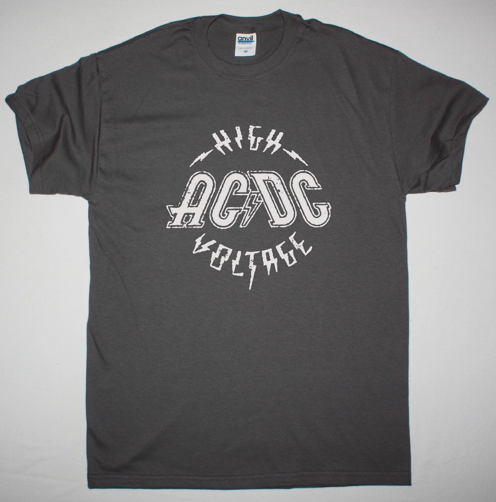AC DC HIGH VOLTAGE LOGO AC/DC NEW GREY T SHIRT
