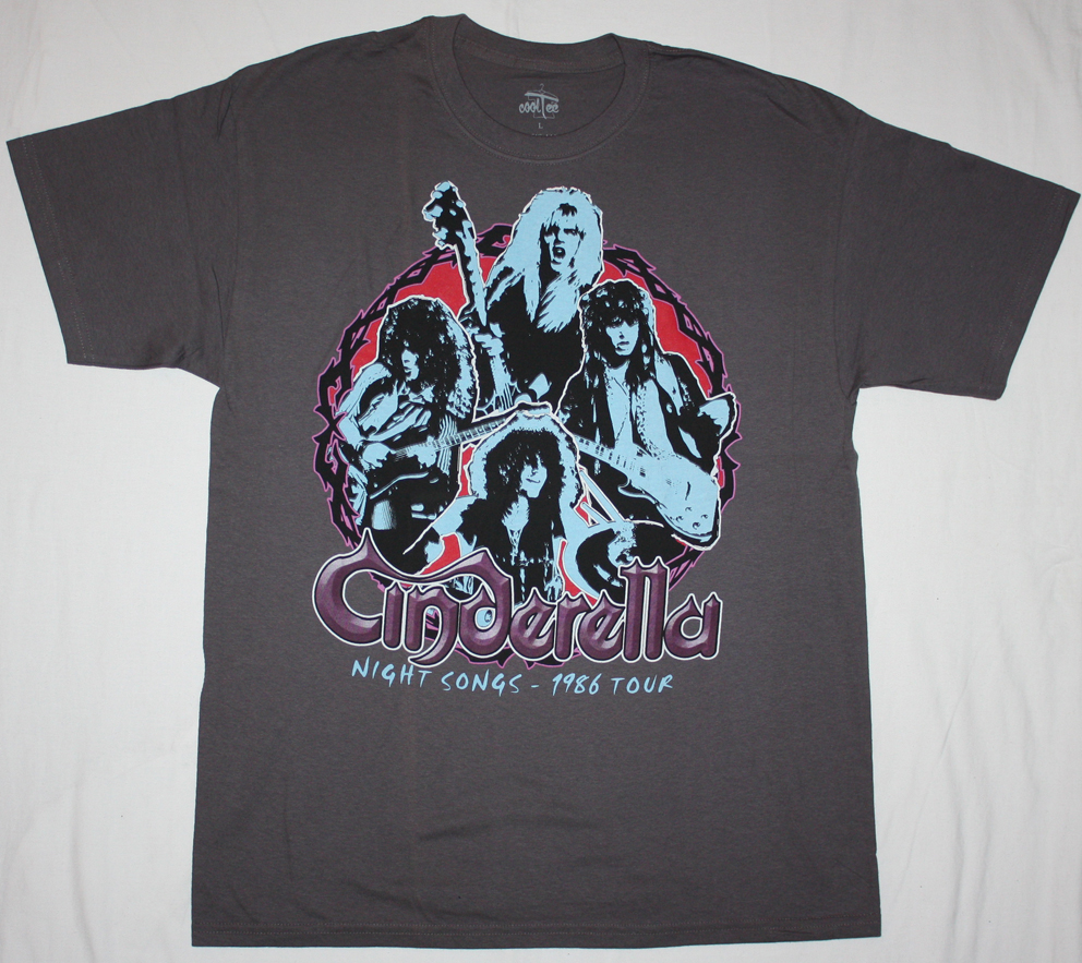 CINDERELLA NIGHT SONGS'86  NEW CHARCOAL GREY T-SHIRT