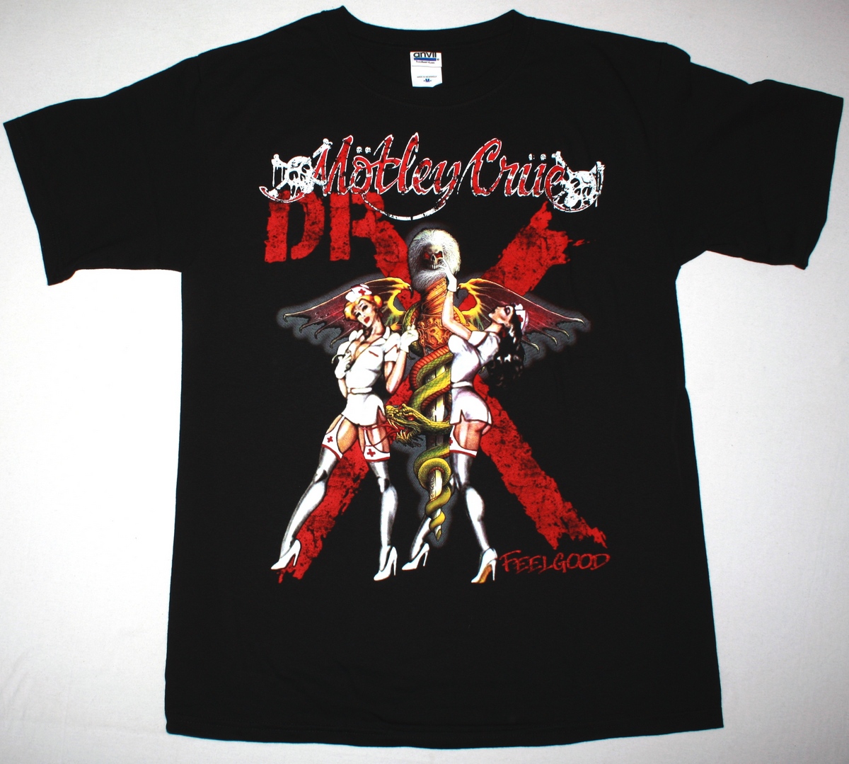 MOTLEY CRUE DR.FEELGOOD TOUR 89 NEW BLACK T-SHIRT