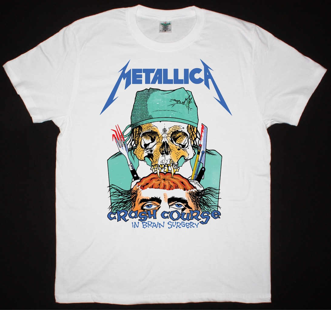 METALLICA CRASH COURSE IN BRAIN SURGERY NEW WHITE T SHIRT