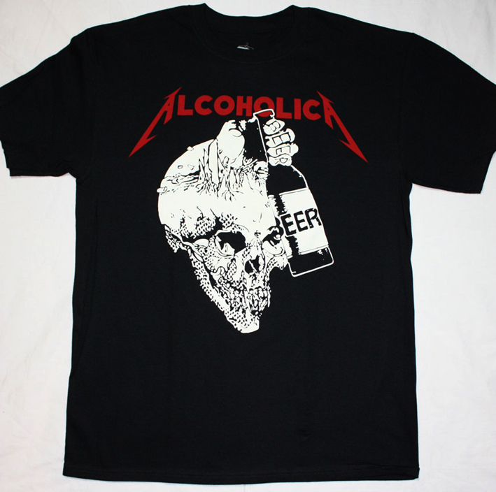 METALLICA ALCOHOLICA 2 NEW BLACK T-SHIRT