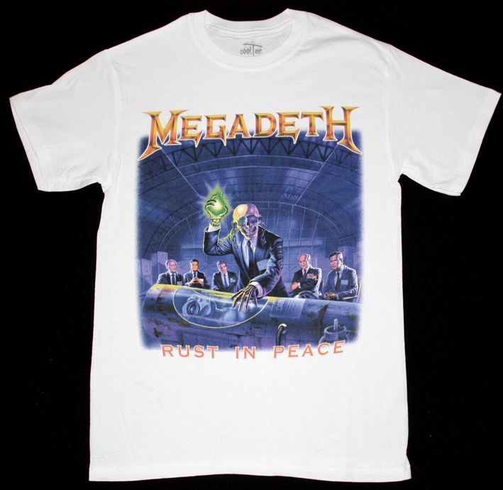 MEGADETH RUST IN PEACE'90 NEW WHITE T-SHIRT