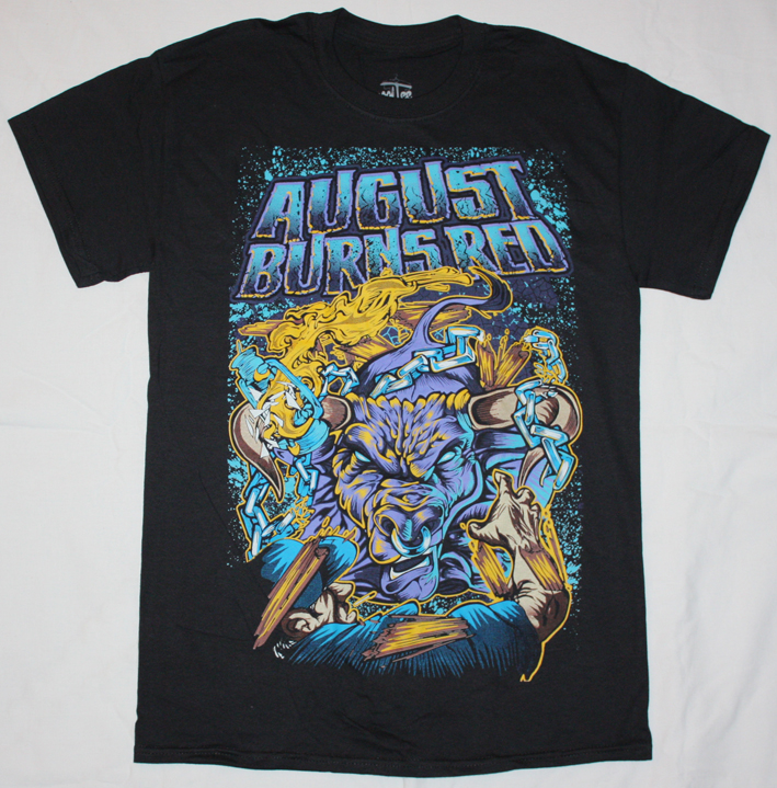 AUGUST BURNS RED BULL METALCORE NEW BLACK T-SHIRT