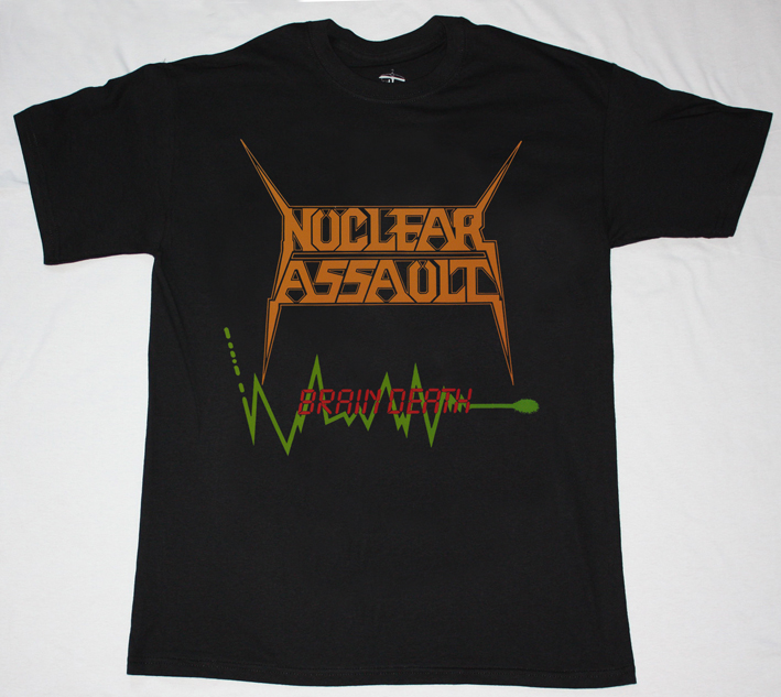 NUCLEAR ASSAULT BRAIN DEATH'86 NEW BLACK T-SHIRT