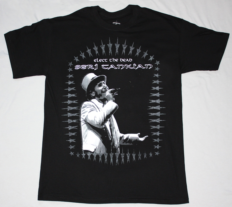 SERJ TANKIAN ELECT THE DEAD '07 NEW BLACK T-SHIRT