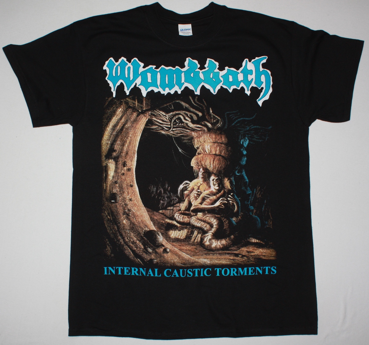 WOMBBATH INTERNAL CAUSTIC TORMENTS NEW BLACK T-SHIRT