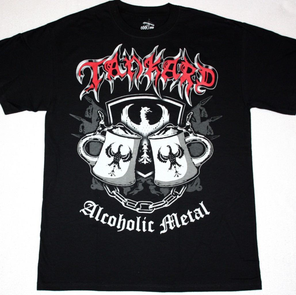 TANKARD ALCOHOLIC METAL BLACK NEW T-SHIRT