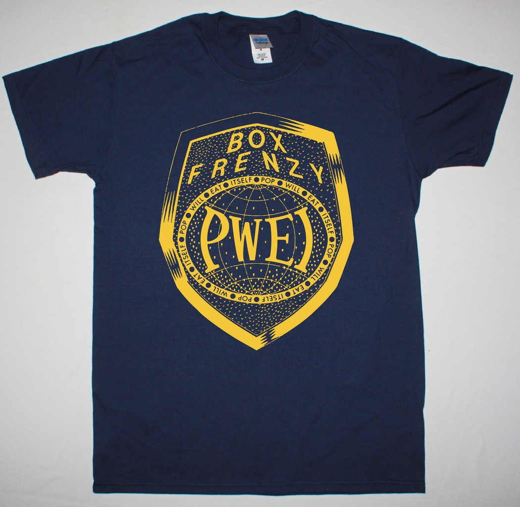POP WILL EAT ITSELF BOX FRENZY NEW NAVY BLUE T SHIRT