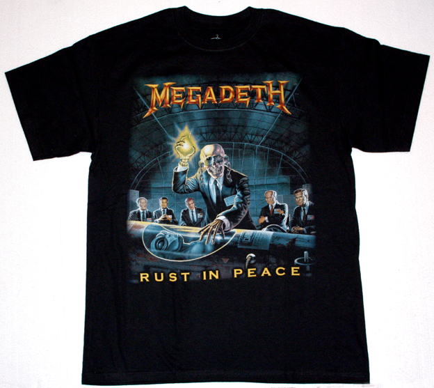 MEGADETH RUST IN PEACE'90  NEW BLACK T-SHIRT
