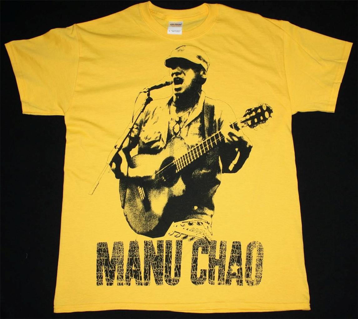 MANU CHAO EN VIVO JUMBO PRINT NEW YELLOW T-SHIRT