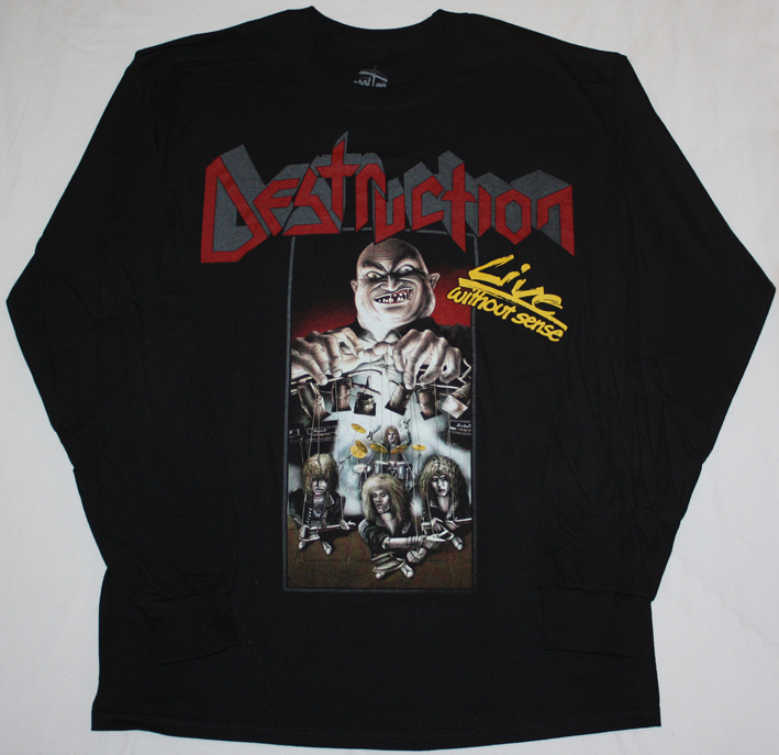 DESTRUCTION LIVE WITHOUT SENSE'89  BLACK LONG SLEEVE T-SHIRT