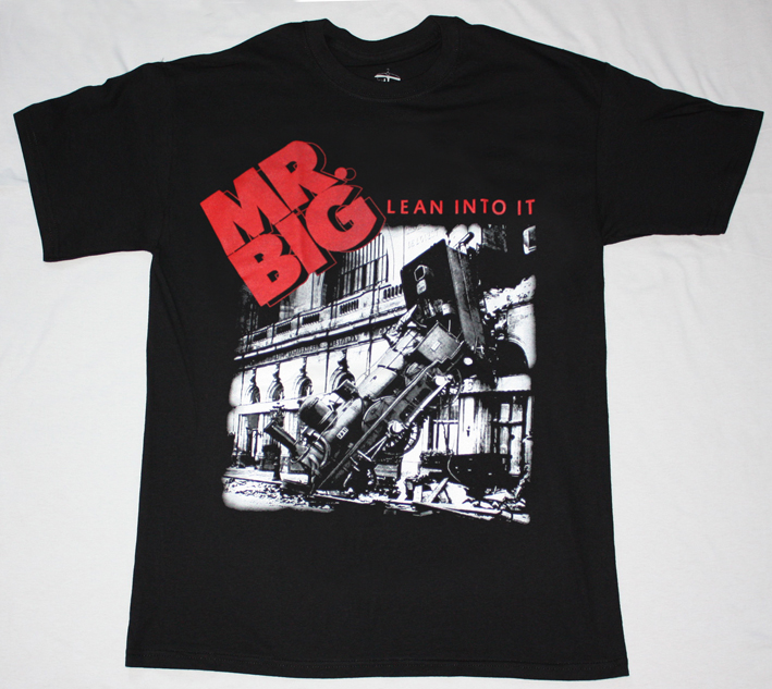 MR BIG LEAN INTO IT'91  NEW BLACK T-SHIRT