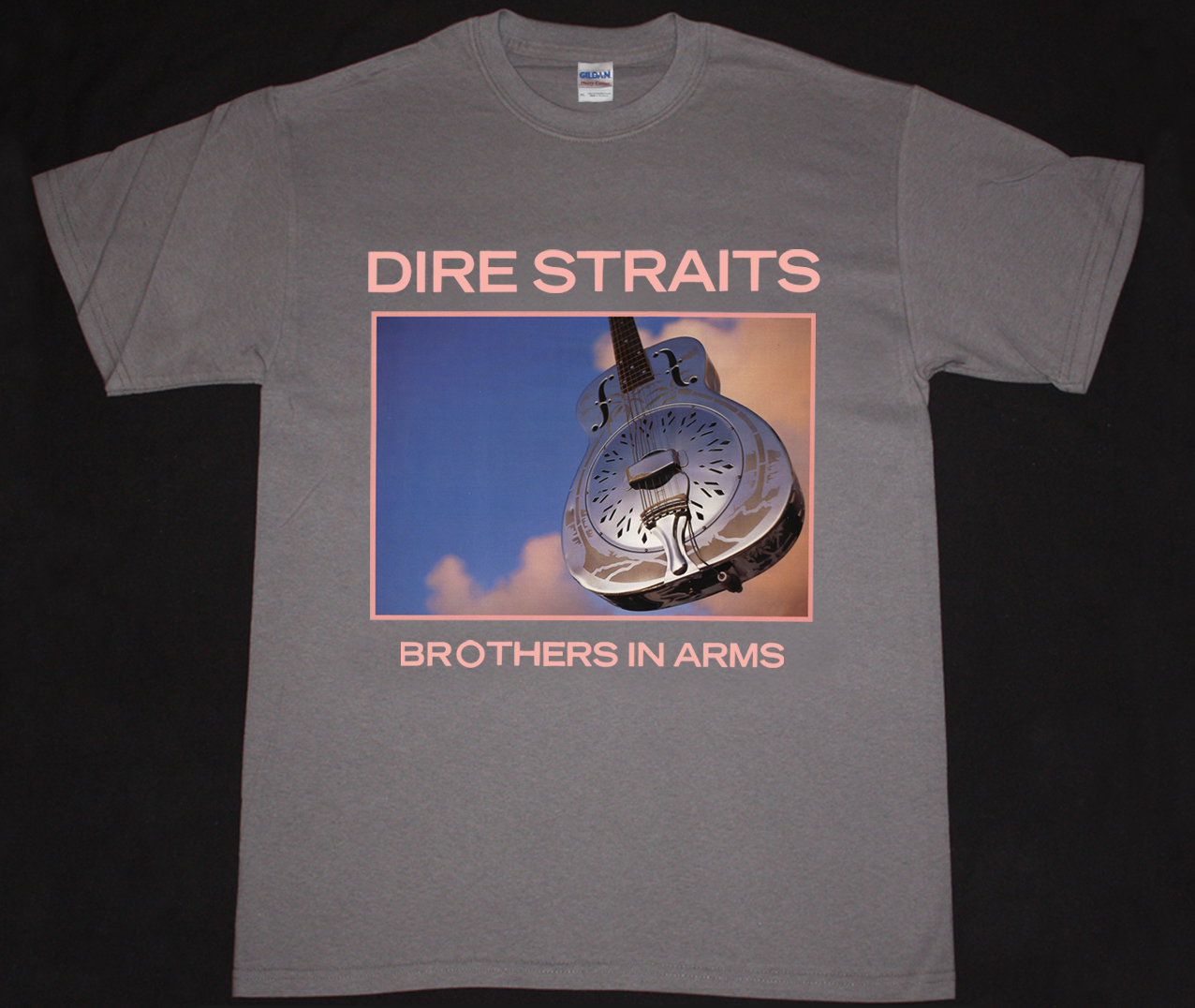 DIRE STRAITS BROTHERS IN ARMS 85 NEW GREY CHARCOAL T-SHIRT