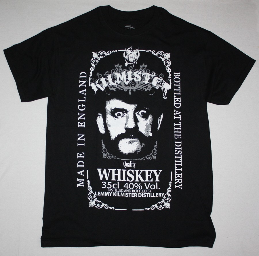 LEMMY KILLMISTER WHISKEY NEW BLACK T-SHIRT