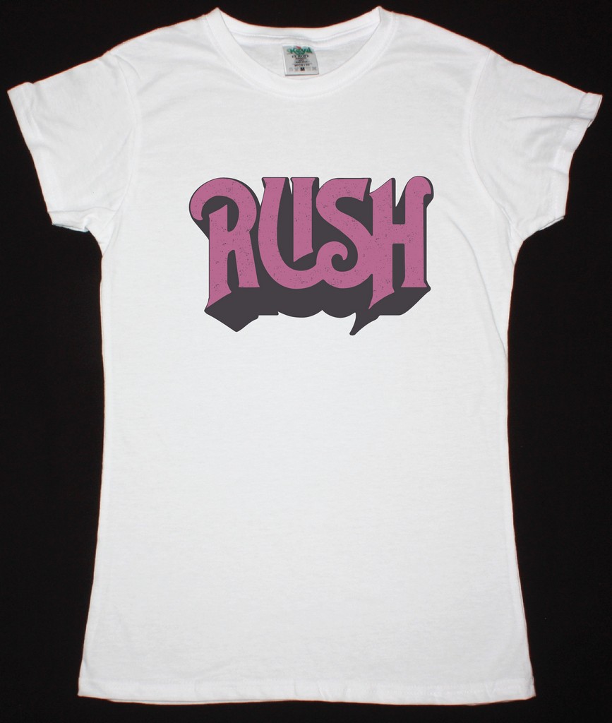 RUSH DISTRESSED LOGO NEW WHITE LADY T-SHIRT