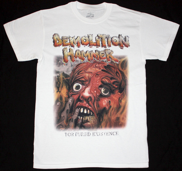 DEMOLITION HAMMER TORTURED EXISTENCE'90 NEW WHITE T-SHIRT