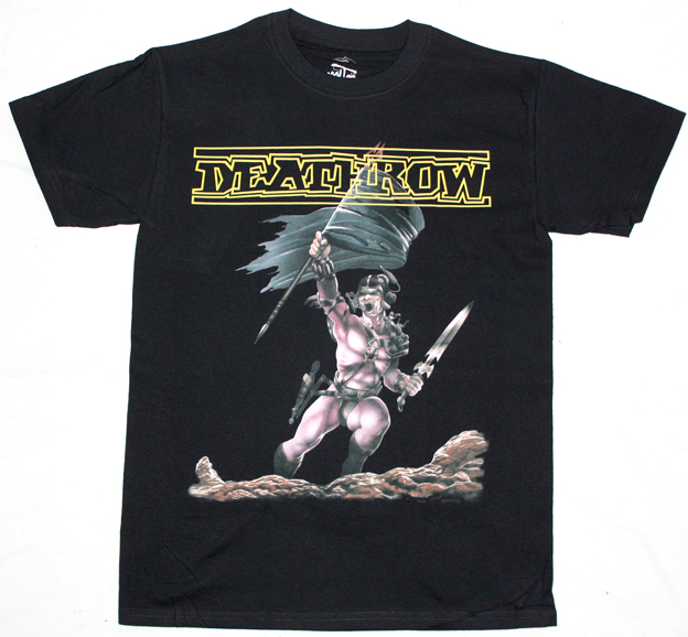 DEATHROW RAGING STEEL'87 NEW BLACK T-SHIRT