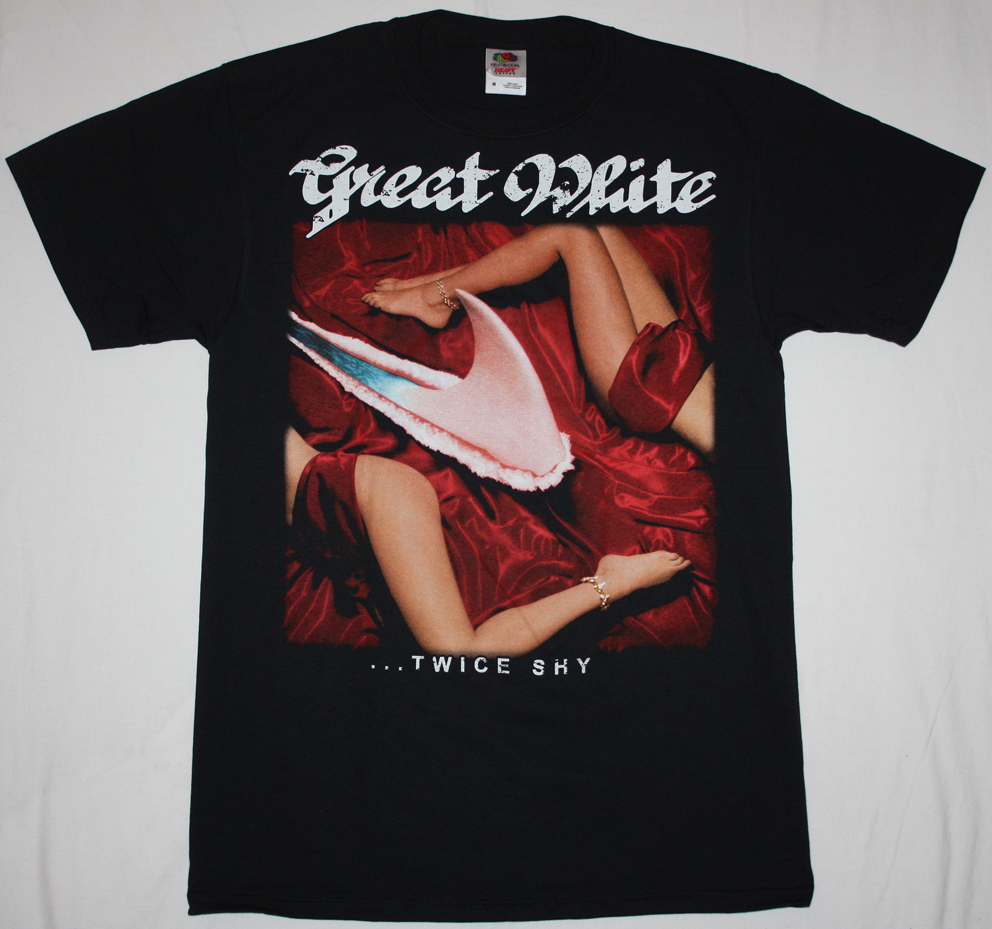 GREAT WHITE  TWICE SHY'89  NEW BLACK-TSHIRT