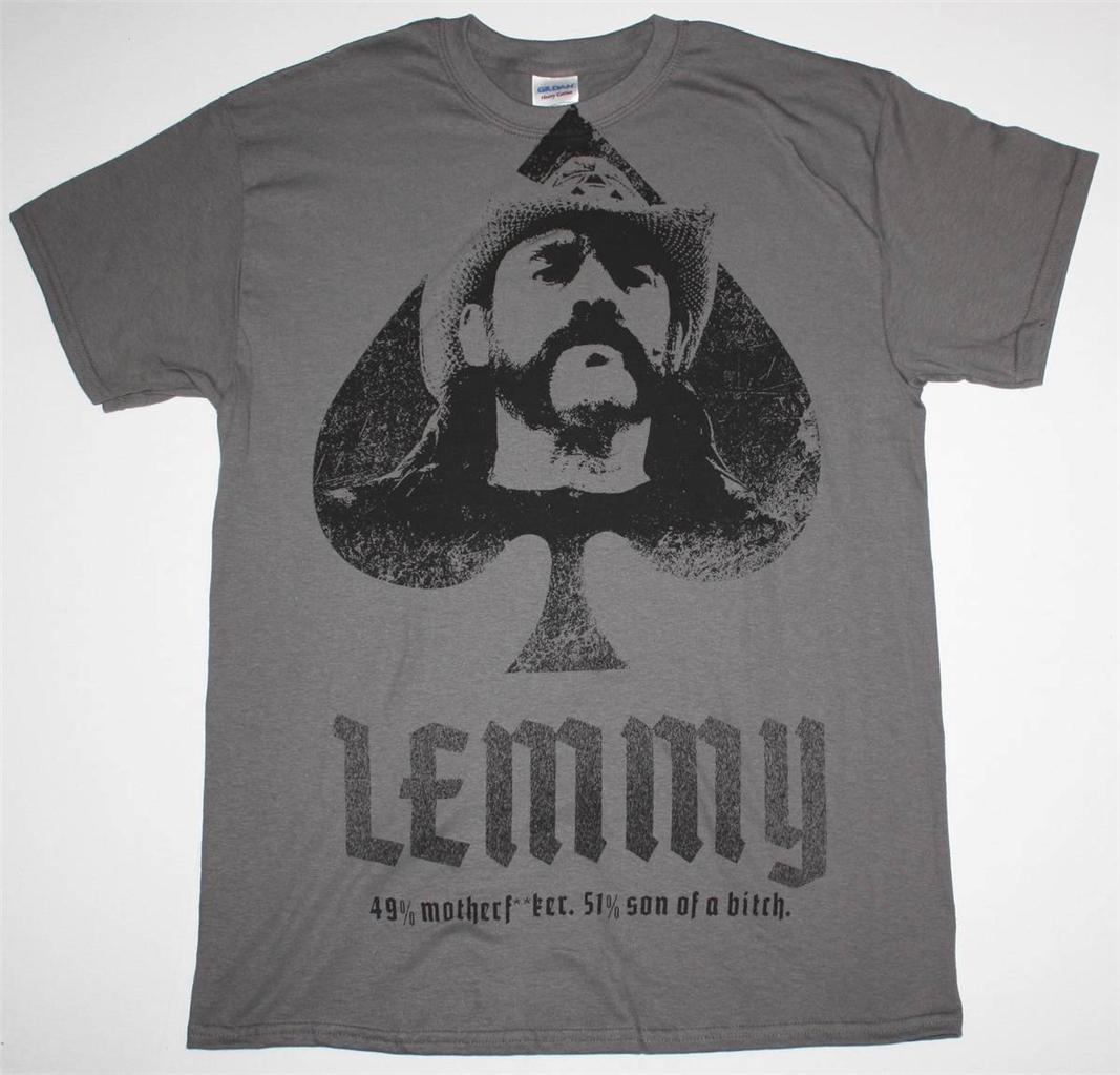 LEMMY MOTORHEAD JUMBO PRINT NEW GREY CHARCOAL T-SHIRT