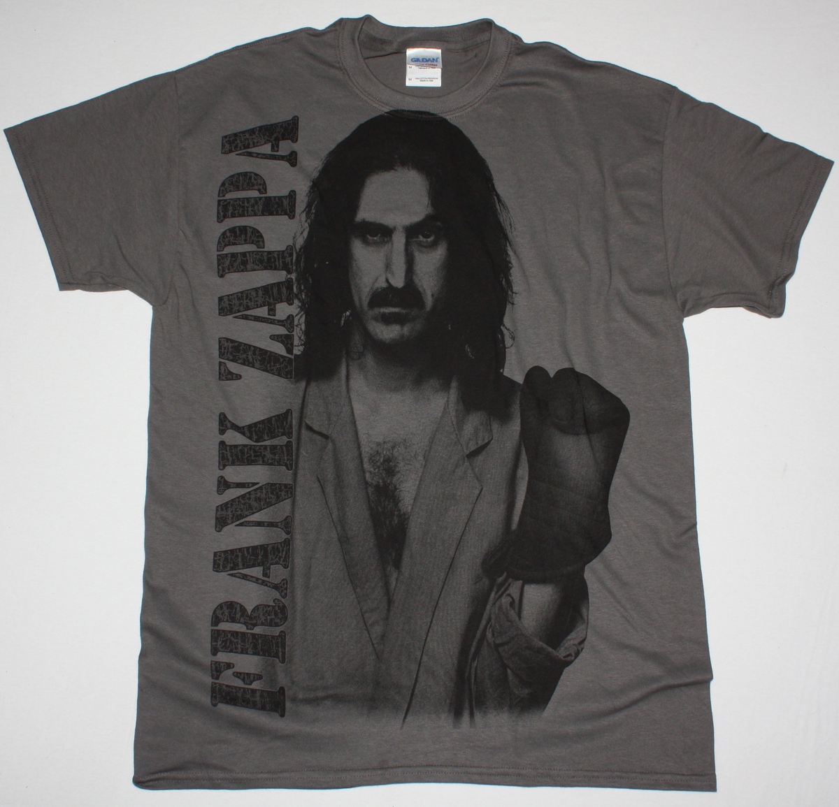 FRANK ZAPPA THEM OR US JUMBO PRINT NEW GREY CHARCOAL T-SHIRT