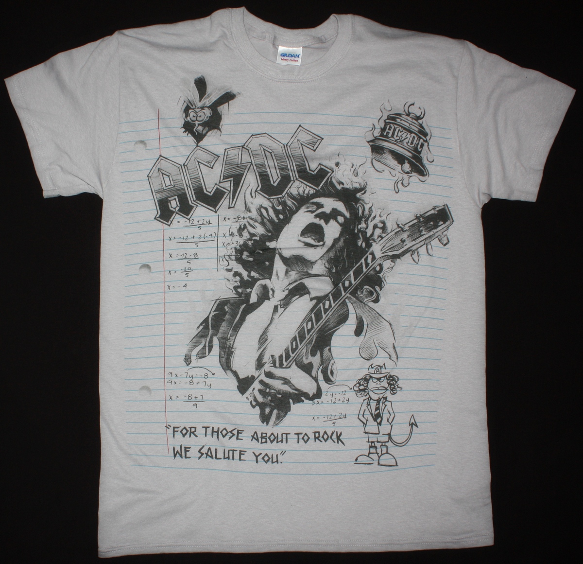 AC DC NOTEBOOK AC/DC NEW LIGHT GREY T-SHIRT