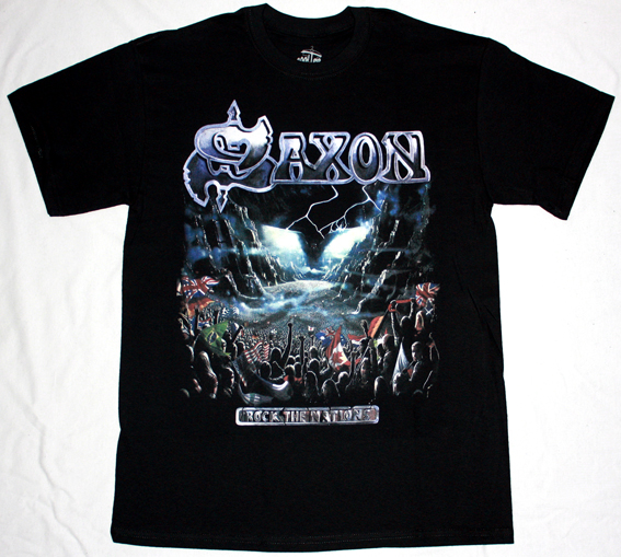 SAXON ROCK THE NATIONS '86 NEW BLACK T-SHIRT
