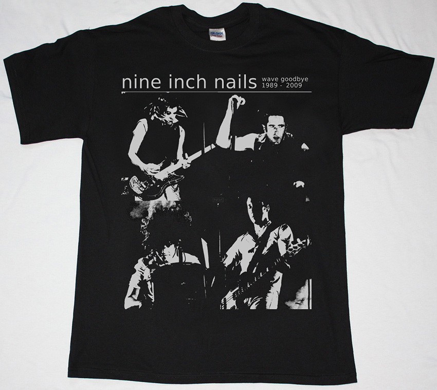 NINE INCH NAILS WAVE GOODBYE NEW BLACK T-SHIRT