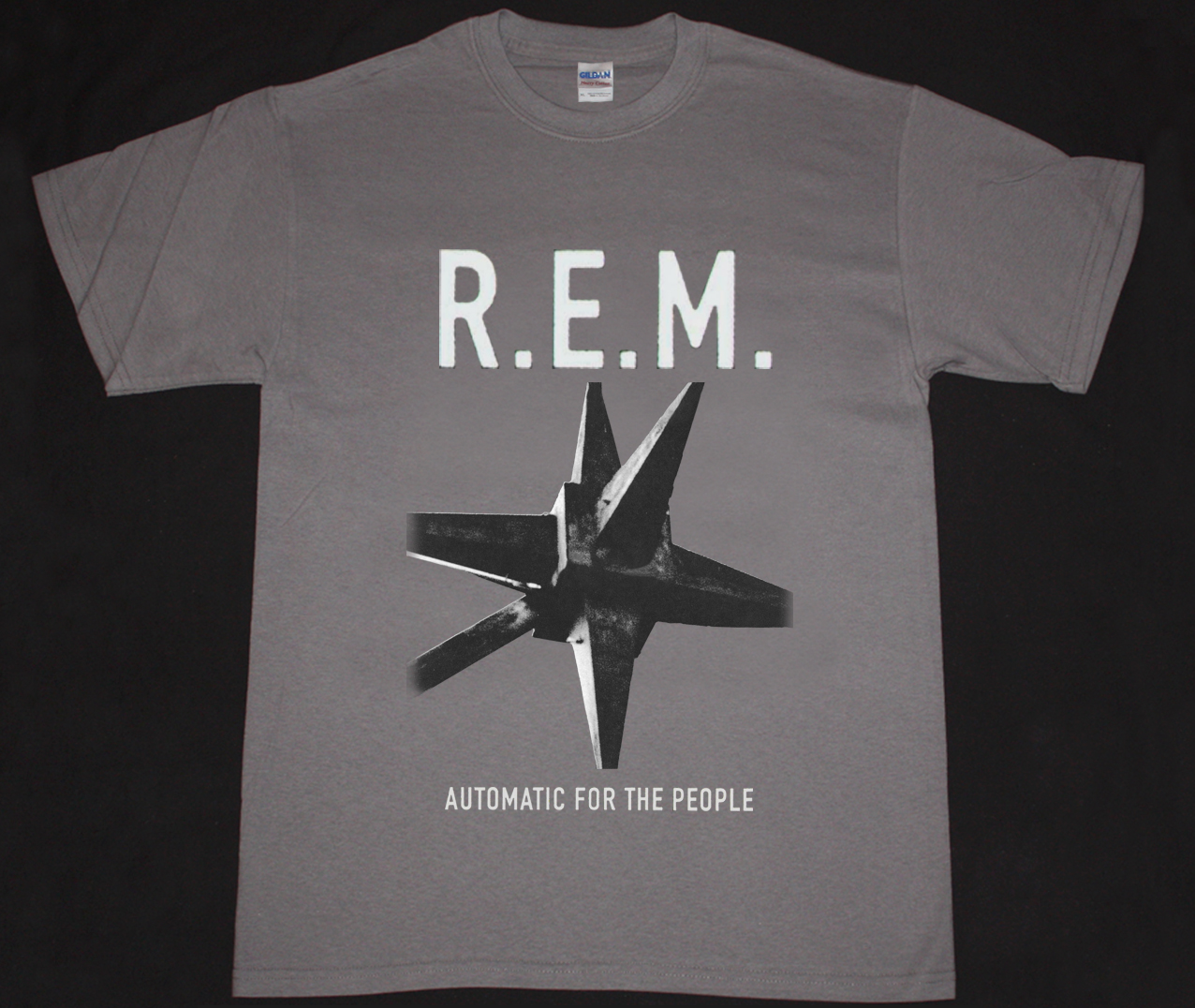 R.E.M. AUTOMATIC FOR THE PEOPLE 92 NEW GREY CHRACOAL T-SHIRT