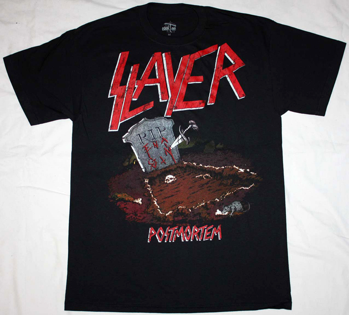 SLAYER POST MORTEM '86  NEW BLACK T-SHIRT