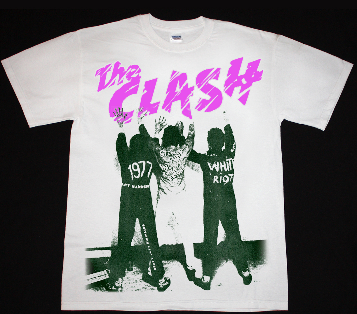 THE CLASH WHITE RIOT NEW RARE WHITE T-SHIRT