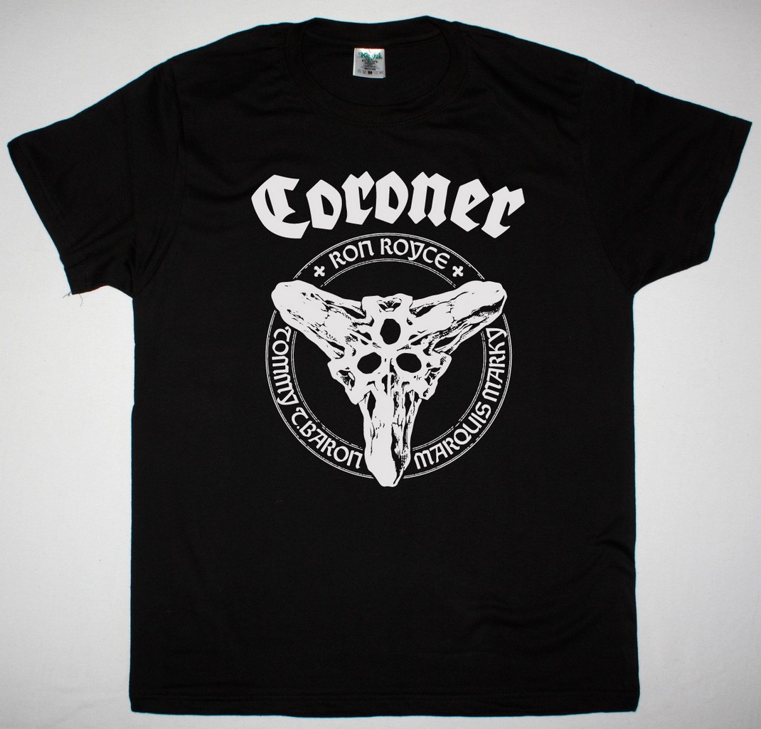 CORONER LOGO NEW BLACK T SHIRT