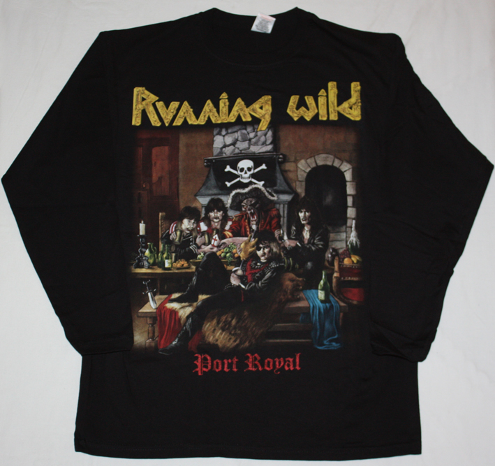RUNNING WILD PORT ROYAL'88 NEW BLACK LONG SLEEVE T-SHIRT