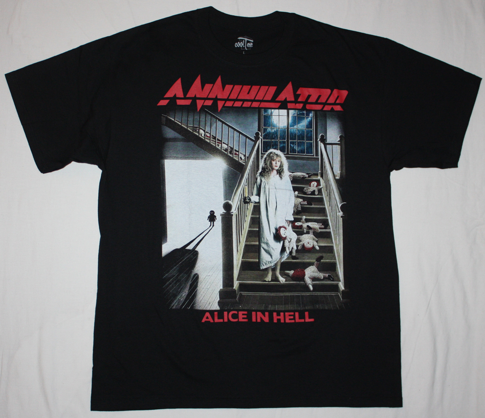 ANNIHILATOR ALICE IN HELL'89 NEW BLACK T-SHIRT
