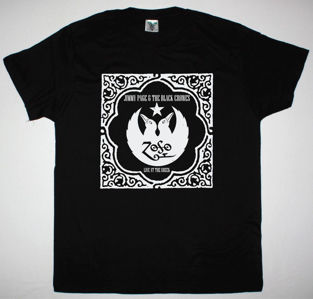 JIMMY PAGE AND THE BLACK CROWES NEW BLACK T-SHIRT
