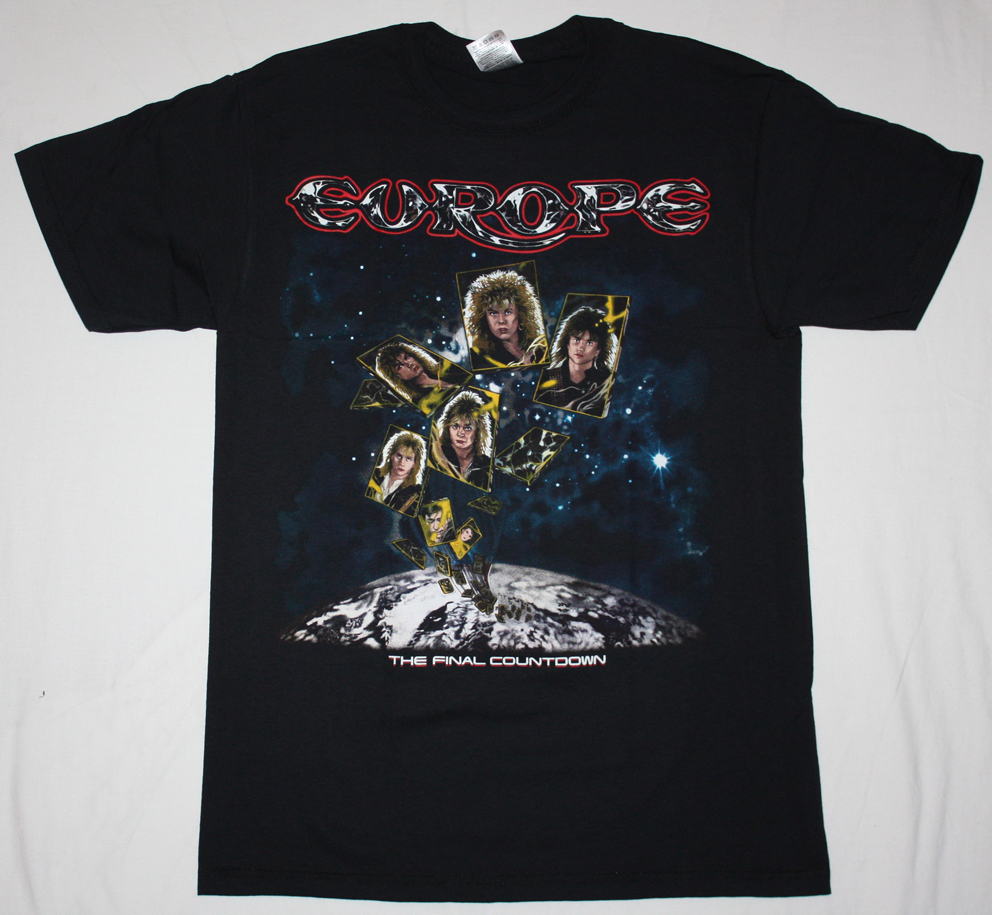 EUROPE THE FINAL COUNTDOWN'86 NEW BLACK T-SHIRT